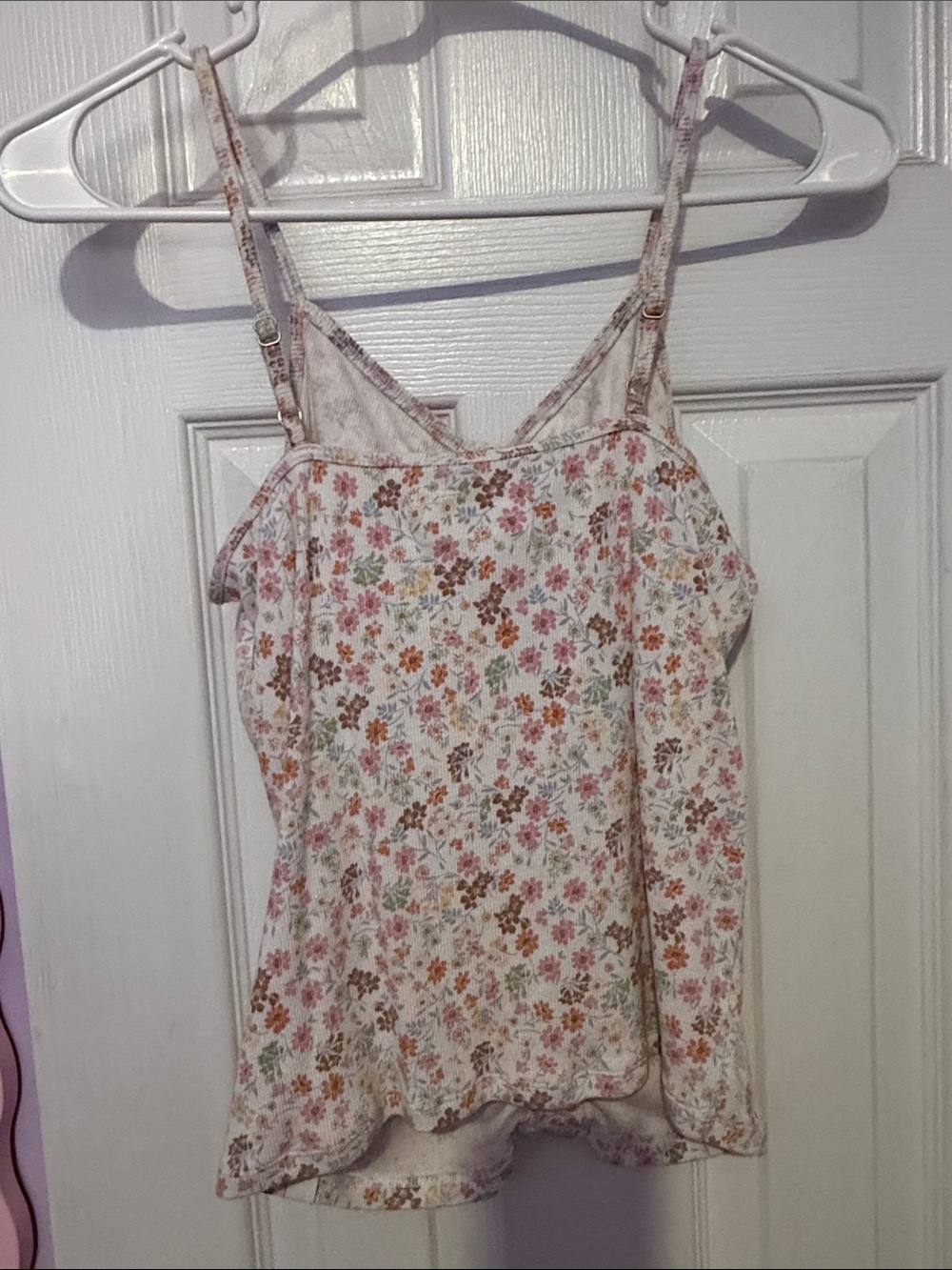 abercrombie kids White Floral Ruched Spaghetti Strap Tank - Picture 3 of 3